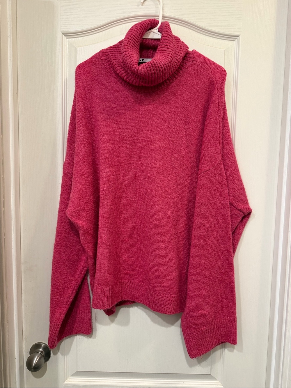 Zara Oversized Cowl Neck Sweater - Fuchsia